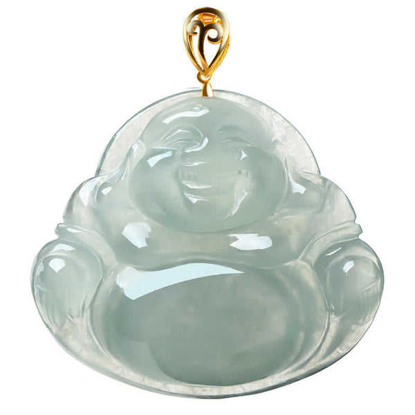 Laughing Buddha Jade Pendant Necklace – Rich green tones from natural mineral, luxury pendant