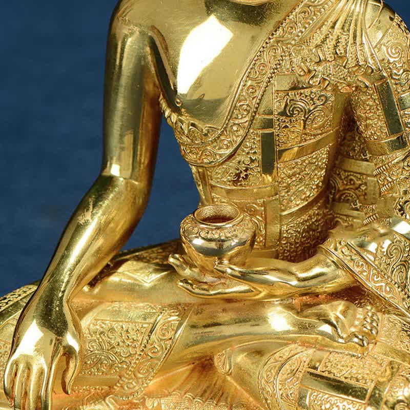 Shakyamuni Enlightenment Copper Statue – gift box with silk cushion, meaningful dharma present