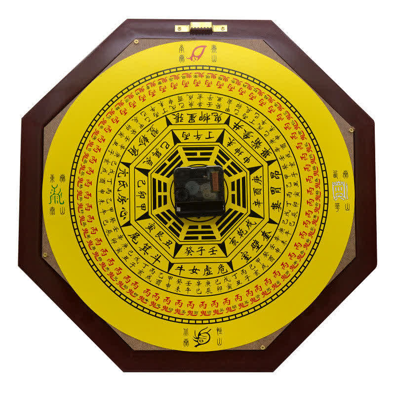 Feng Shui Bagua Peach Wood Wall... – Bagua mirror back with trigram rings, feng shui