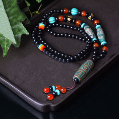 Nine-Eye Dzi Dragon Protection Necklace | Wisdom & Peace