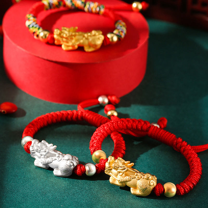 999 Sterling Silver PiXiu King Kong Knot Kids Bracelet, image 17, healing bracelet