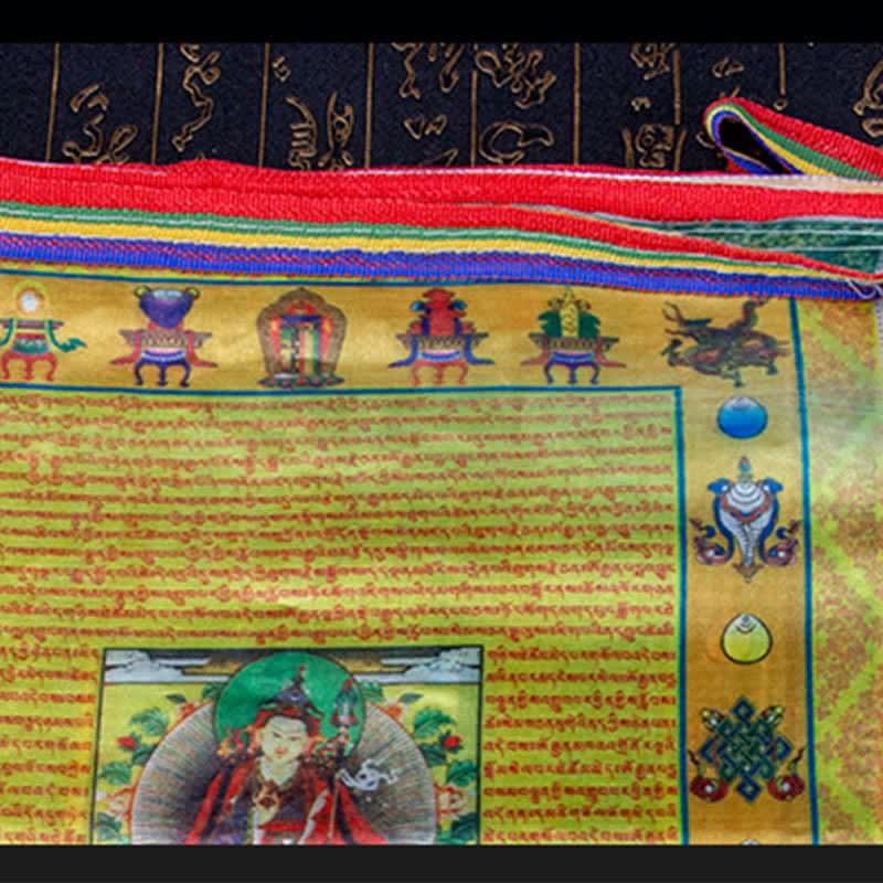 Tibetan Prayer Flag 5 Colors Windhorse Outdoor – Windhorse lungta symbol carrying prayers to heaven, Tibetan tradition