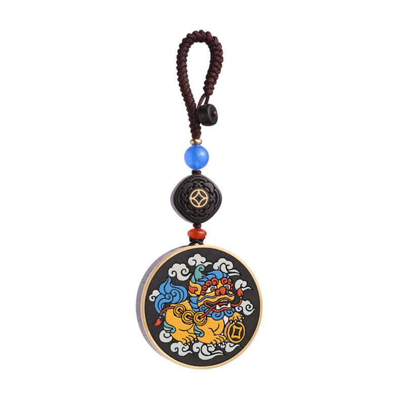 PiXiu Coin Keychain – Isolated on clean white background, wealth amulet keychain