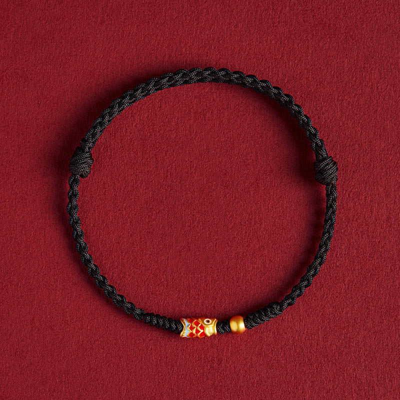 925 Silver Koi Fish Braided Rope Bracelet, image 7, healing bracelet
