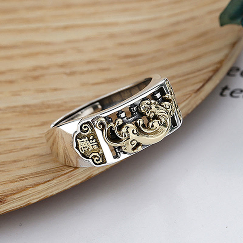 925 Sterling Silver PiXiu Adjustable Ring, image 6, spiritual ring