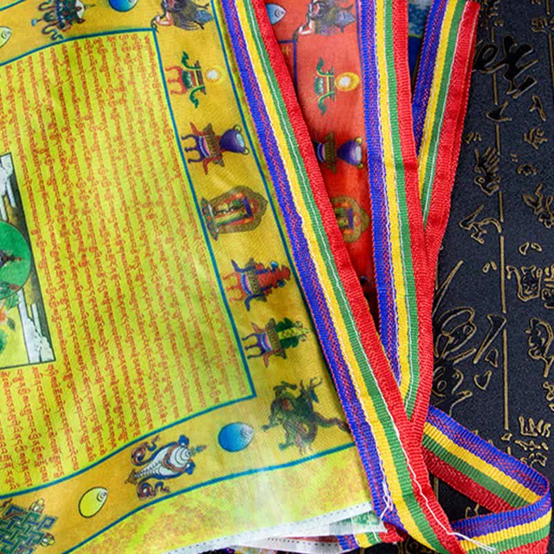 Tibetan Prayer Flag 5 Colors Windhorse Outdoor – Five color sequence representing sky air fire water earth, elemental