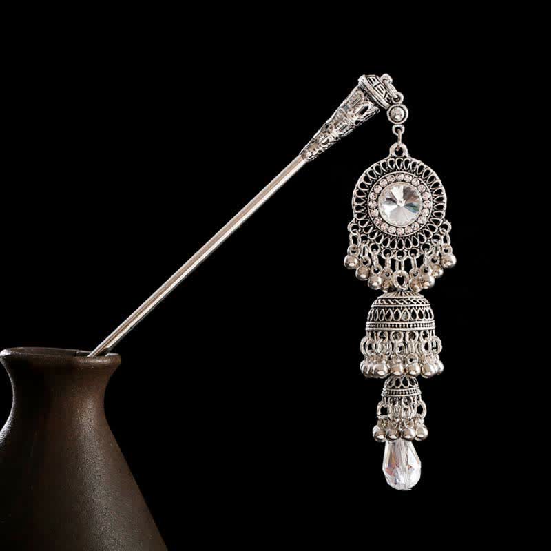 Bell variant black background view with crystal pendant and bell detail