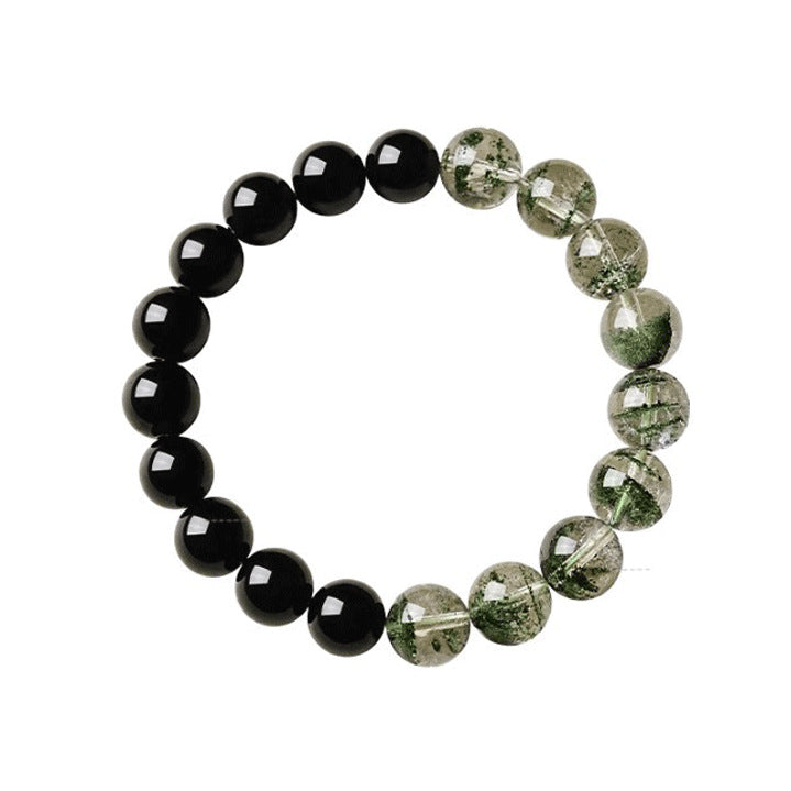 Obsidian Green Phantom Bracelet – clean white background view, protection wealth energy bracelet
