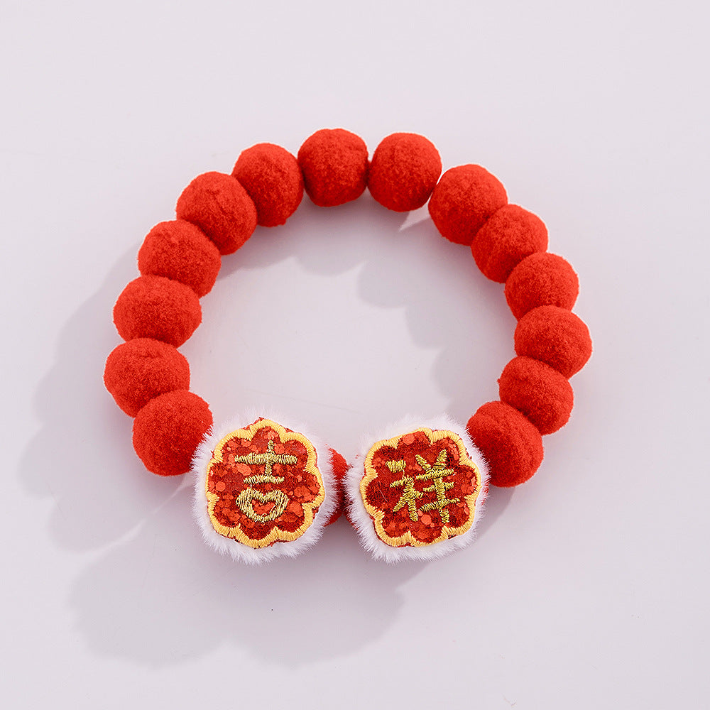 CNY Lucky Character Tassel Pet Collar – Love / L 25-30CM, image 9