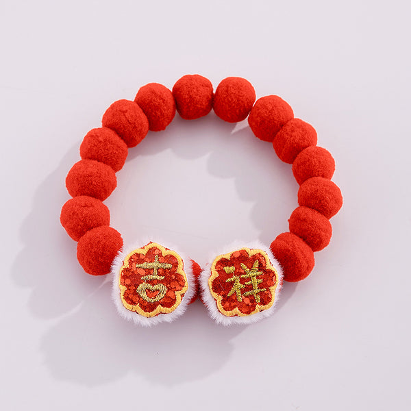 CNY Lucky Character Tassel Pet Collar – Love / L 25-30CM, image 9