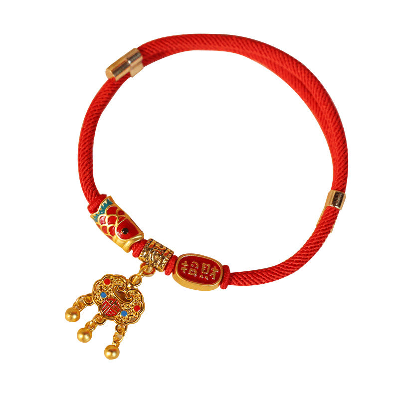 Red Rope Pet Collar – Fortune / L 33-50cm, image 9