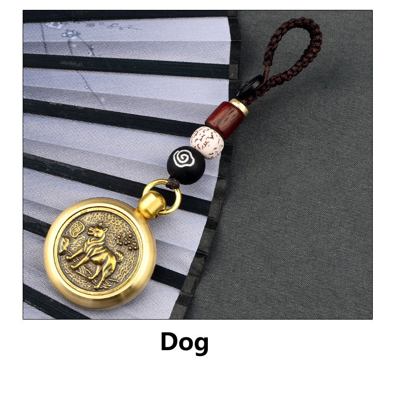 Lucky Brass Zodiac Keychain, image 11, lucky charm