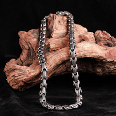 Dragon Necklace Bracelet Set - Dragon scale chain draped on driftwood, Protection