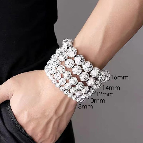 Tibetan Om Mani Padme Hum Carved Alloy Amulet Bracelet