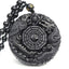 Bagua Dragon Phoenix Obsidian Pendant – Carved relief dragon and phoenix on white background, protective