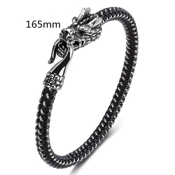 Dragon Protection Bracelet - Woven metal band with dragon clasp, 165mm, Protective