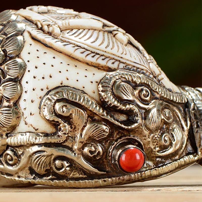 Engraved Shankha Positive Conch – conch interior spiral with natural iridescence, organic shell beauty