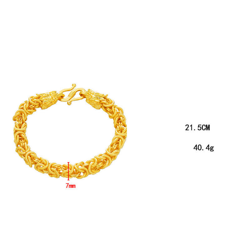 Dragon Protection Bracelet - White background with 7mm 21.5CM 40.4g specs, Bold