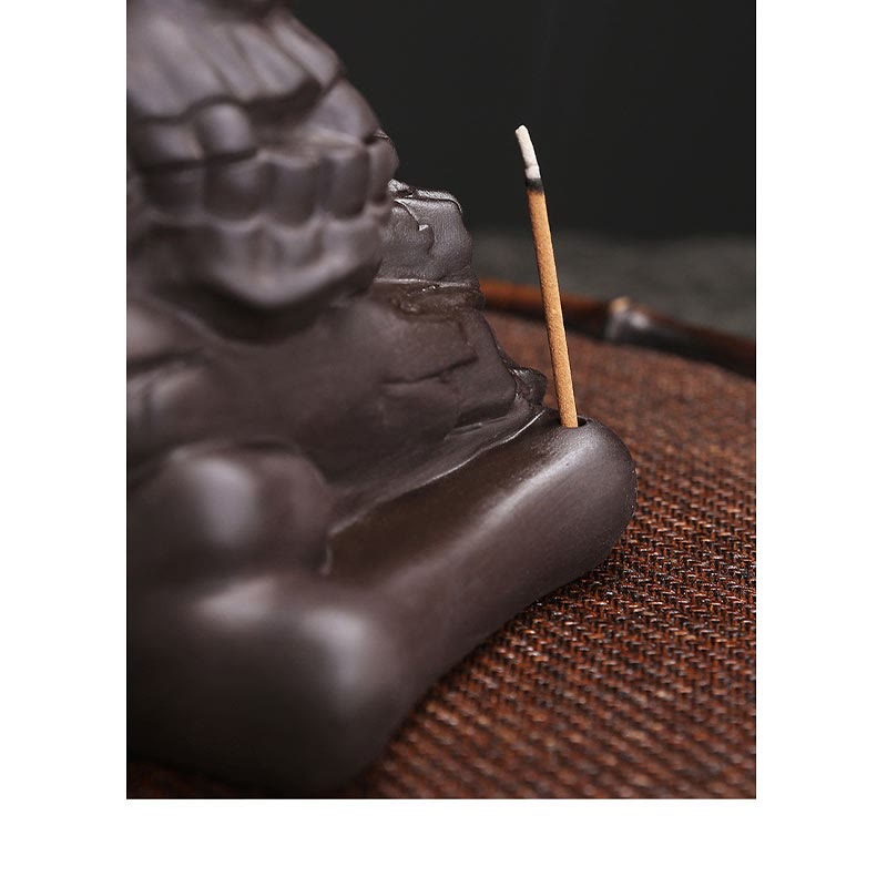 Skull Head Purple Clay Incense Burner