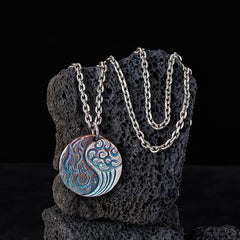 990 Sterling Silver Yin Yang Pendant | Water Fire Balance