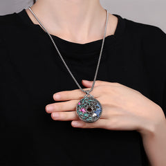 Lotus Koi Pendant Necklace - back view revealing smooth polished jade finish, peace buckle