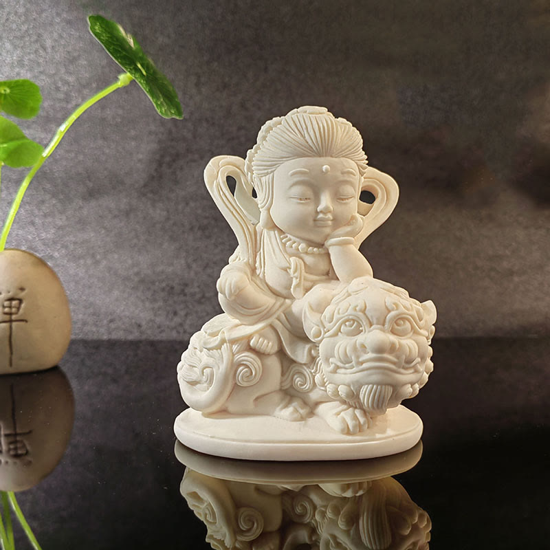 Mini Ivory Fruit Buddha Lotus Serenity Desk Decoration – Pocket-sized lotus Buddha for desk, spiritual tranquility decoration