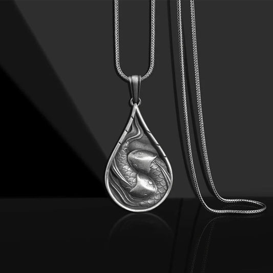 Koi Fish Auspicious Cloud Ring – silver koi fish with cloud motif on adjustable band, protection luck ring