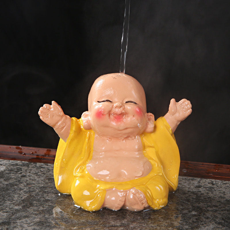 Color Changing Laughing Buddha Tea Pet – Thermochromic resin surface, heat reactive wealth figurine