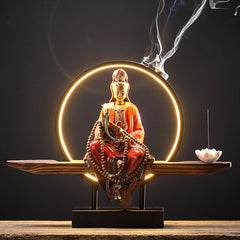 Buddha Avalokitesvara Ceramic Lotus Relaxation Incense Burner – Elegant ceramic Buddha incense holder, peaceful relax decor