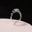 Vintage Dragon Design Ring - Silver dragon head open ring with green gem on white stand, Success