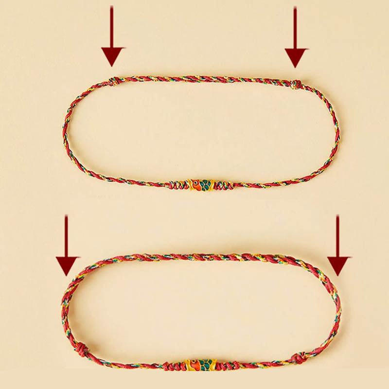 Koi Fish Wealth Bracelet – Red rope koi bracelet with gift box, Chinese lucky charm jewelry
