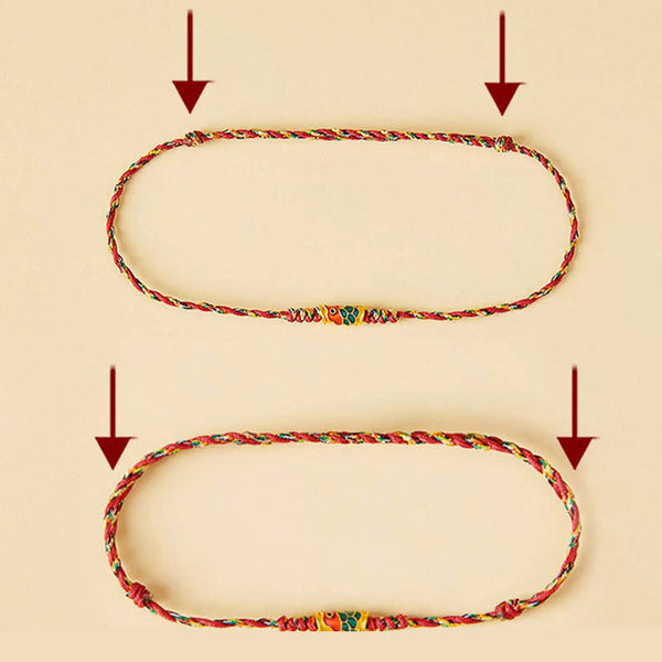 Koi Fish Wealth Bracelet – Red rope koi bracelet with gift box, Chinese lucky charm jewelry