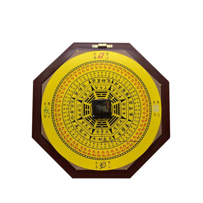 Feng Shui Bagua Peach Wood Wall... – Close-up luopan dial with degree scale, feng shui detail