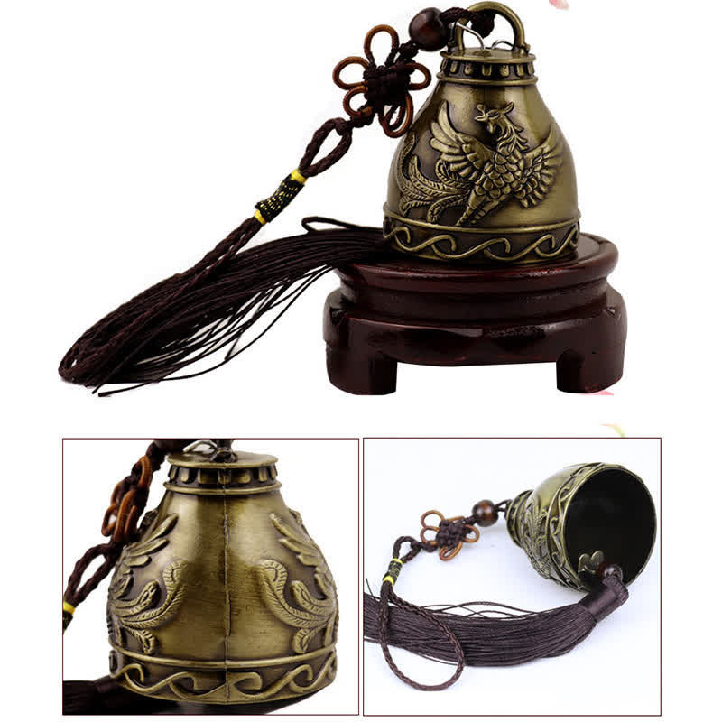 Feng Shui Wind Chime Bell – Side profile showing layered zinc alloy construction, durable wind chime