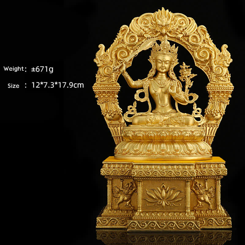 Shakyamuni Amitabha Medicine Buddha Copper Statue Decor – foam gift packaging, secure Buddhist art set