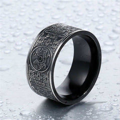 Four Guardian Beasts Ring – dragon engraving on water droplets, Waterproof