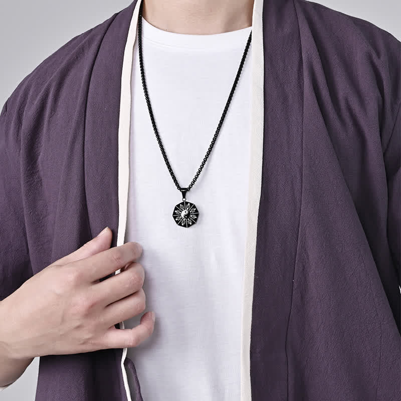 Bagua Yin Yang Titanium Steel Pendant Necklace Secondary image