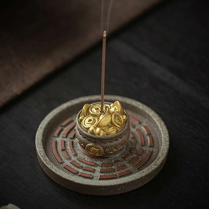 Treasure Bowl Bagua Ceramic Incense Burner