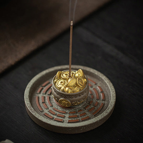 Treasure Bowl Bagua Ceramic Incense Burner