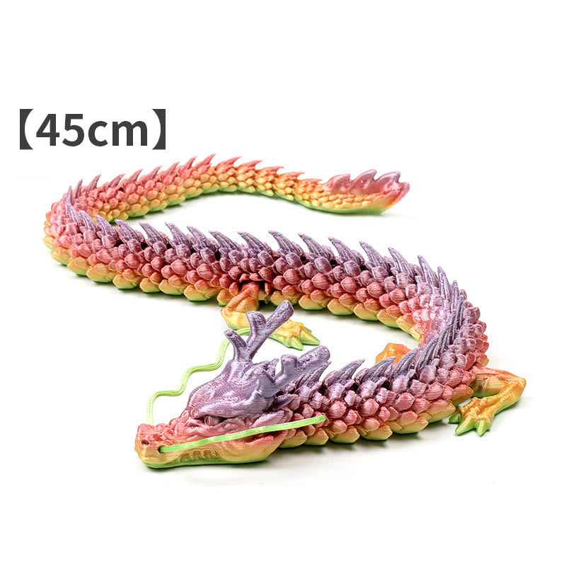 Feng Shui 3D Dragon - Blue-magenta iridescent 45cm dragon with chameleon pearl finish, mystical fortune