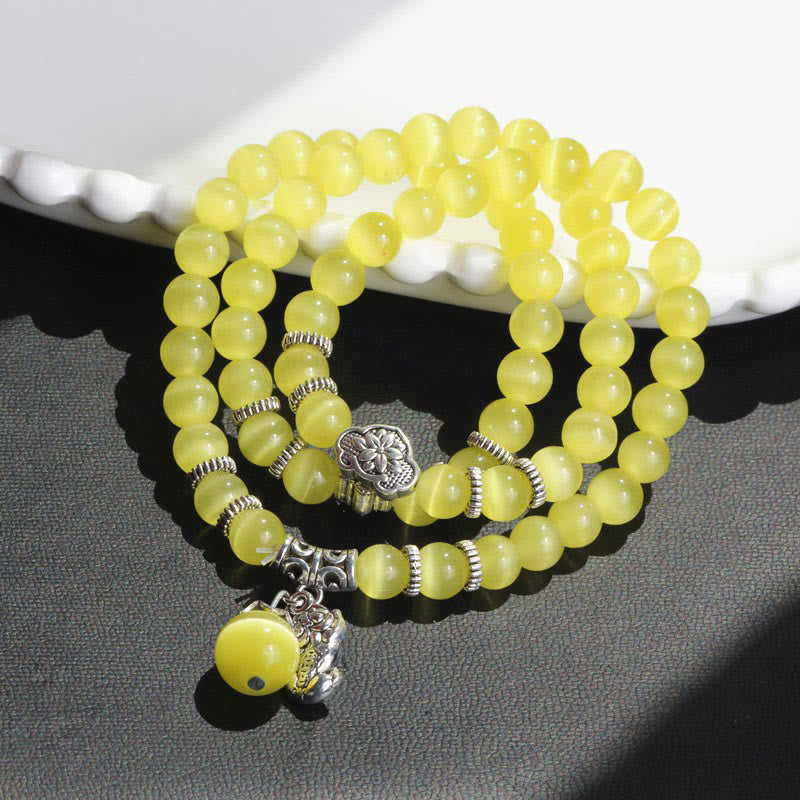 Cat Eye PiXiu Triple Wrap Bracelet, image 13, healing bracelet