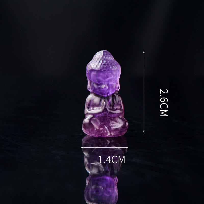 Crystal Buddha Necklace Amethyst Citrine Healing Pendant Spiritual Decoration – dual-tone crystal charm, reversible accessory