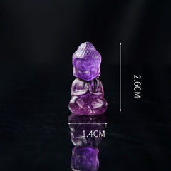 Crystal Buddha Necklace Amethyst Citrine Healing Pendant Spiritual Decoration – dual-tone crystal charm, reversible accessory
