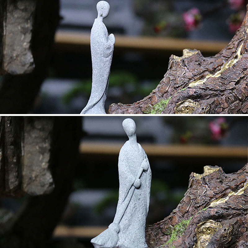 Meditation Buddha Monk Serenity Home Decoration – Calming Buddha sculpture with smooth texture, serene office decor gift