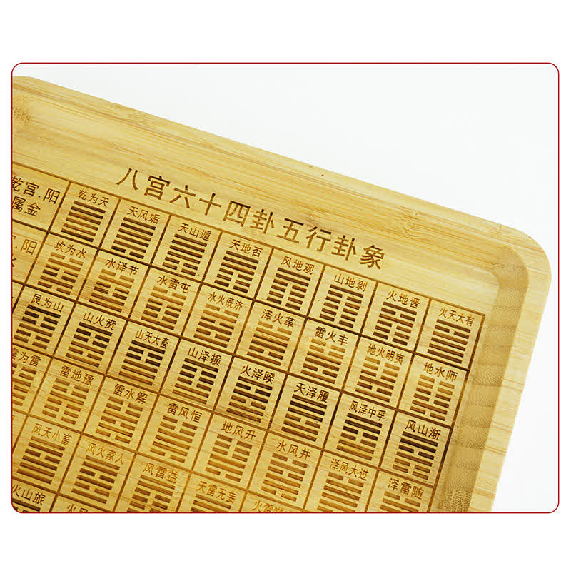 Feng Shui Bamboo Bagua Map – Hand-held hexagram board, bamboo engraving, feng shui tool