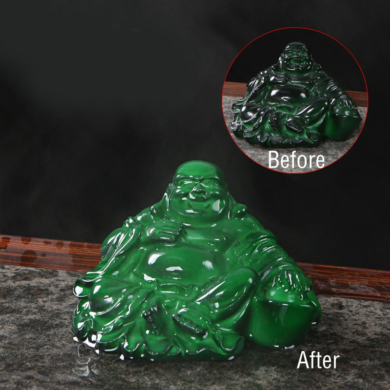 Color Changing Laughing Buddha Tea Pet – Lucky coin or treasure motif, abundance symbol statue
