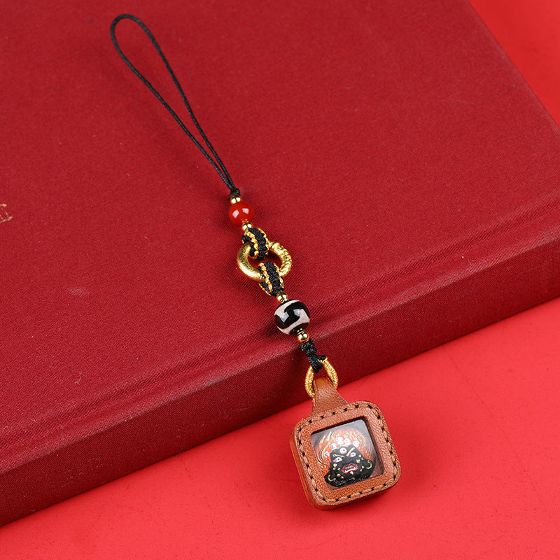 Tibetan Buddhist Palden Lhamo Thangka Keychain – Square / Mahākāla, image 6, lucky charm