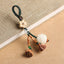 Lotus & Bodhi Car Keychain & Phone Charm - Spiritual Elegance – Keychain, front view, lucky charm