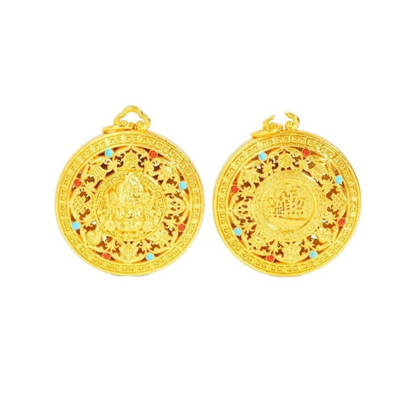 Golden Wealth Mandalas Keychain, image 8, lucky charm