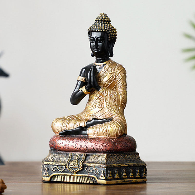 Buddha Resin Figurine Decor – lightweight durable material, Buddhist practice room accent